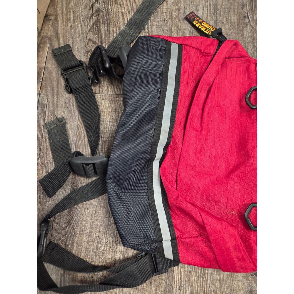 Outward Hound Pet Travel Gear Dog Adjustable Backpack Red Black Hike Camp Bag - Picture 3 of 10